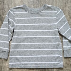 Garanimals Gray and White Striped Long Sleeve Tee 3T